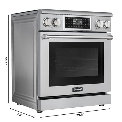 Electric Professional Range with Tilt Panel and Digital controls, Self-Cleaning, 16300W of Power, 240V in Stainless-Steel, 30 In.