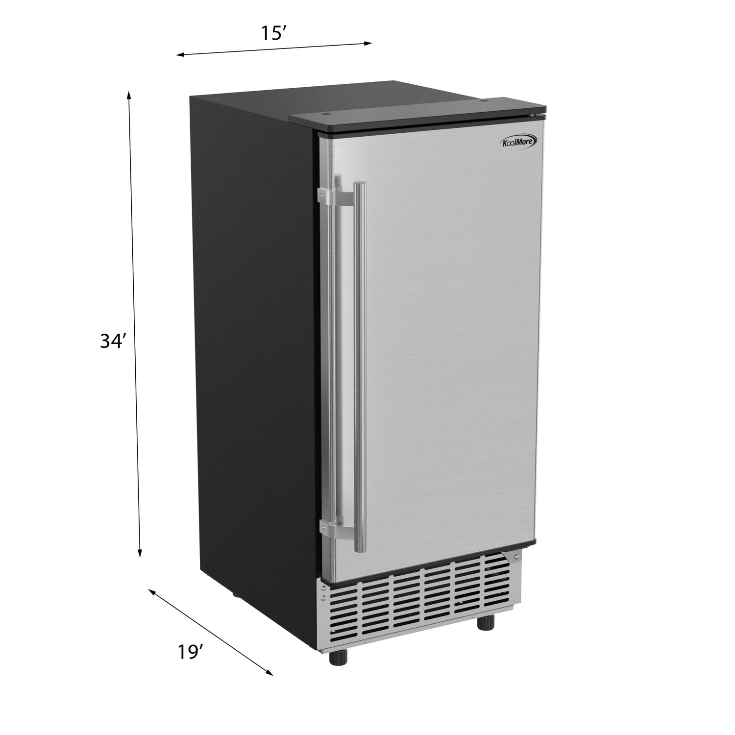 Stainless-Steel Built-In/Free-Standing Ice Maker, 75lbs/24h, 15 In.