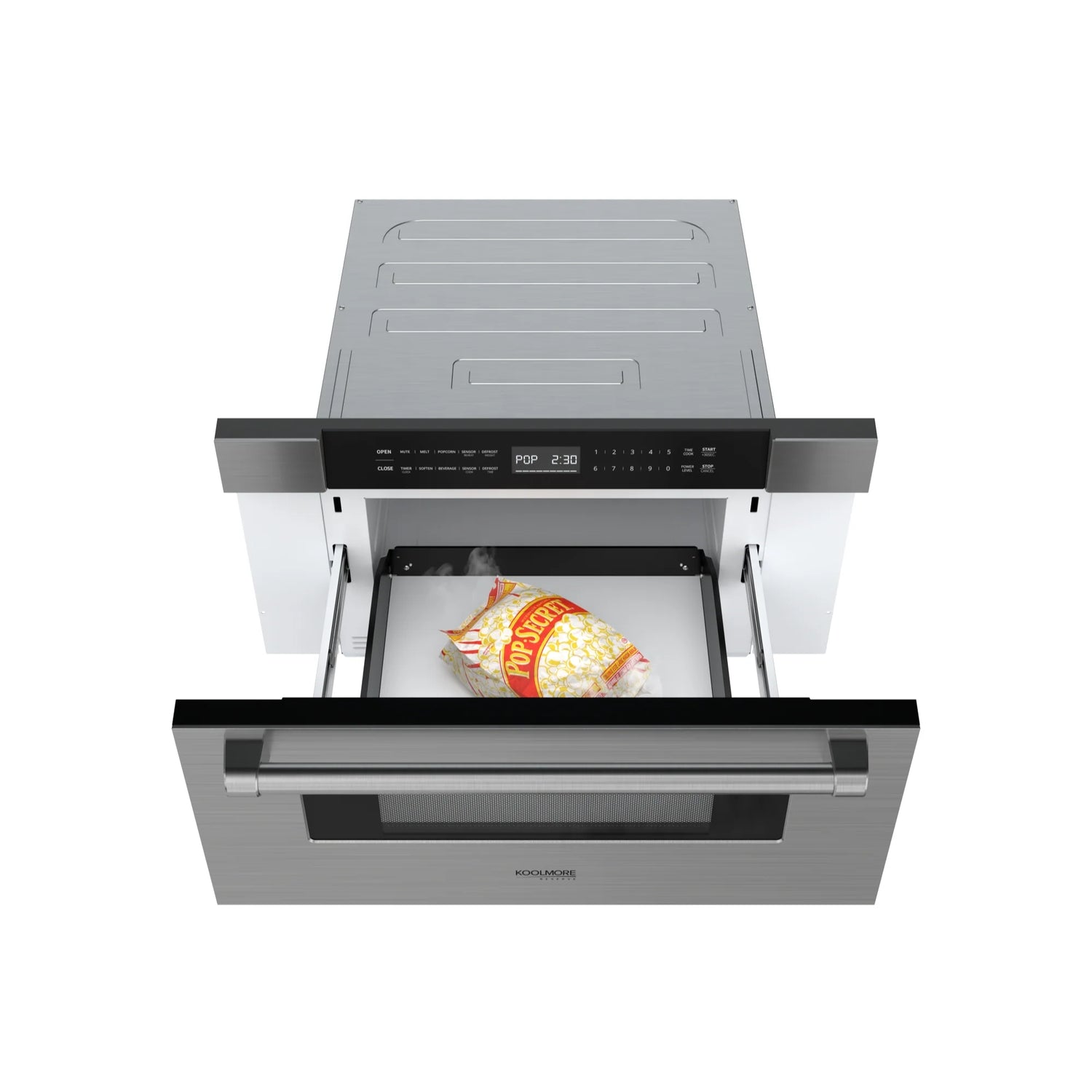KoolMore Reserve 30 in. Stainless-Steel Microwave Drawer, 1.2 cu. ft. Capacity in Black