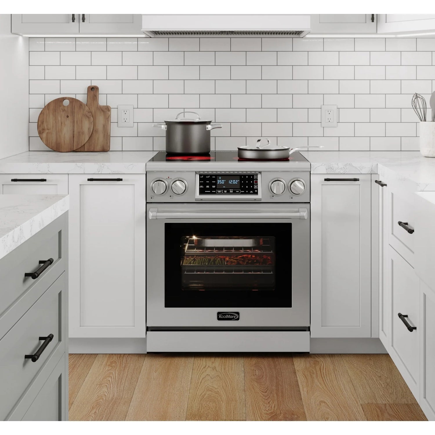 Electric Professional Range with Tilt Panel and Digital controls, Self-Cleaning, 16300W of Power, 240V in Stainless-Steel, 30 In.