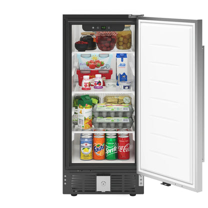 Small Stainless Steel Built-In Refrigerator and Beverage Cooler, 3 cu. ft. 15 In.