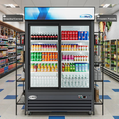 Two-Door Merchandiser Refrigerator 53in, 45 cu ft.