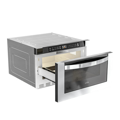 Stainless-Steel Microwave Drawer, Wall-Mounted with Flat Bottom,1.2 Cu. Ft., 24 In.