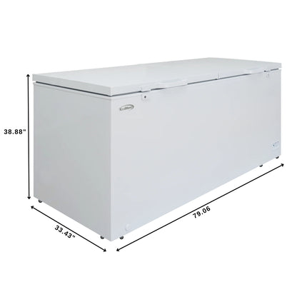 Commercial Chest Freezer, 30 Cu. Ft. in White, ETL Listed, 79 In.