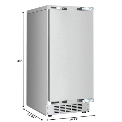 KoolMore Reserve 15 in. Residential Panel Ready Ice Maker 57 lbs/24hr in Stainless-Steel