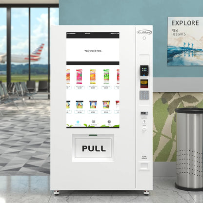 Commercial Freezer Ice Cream Vending Machine with 44 Slots, Ample 49 in. Touch Display, Bill Acceptor and Credit Card Reader in White, 45 In.