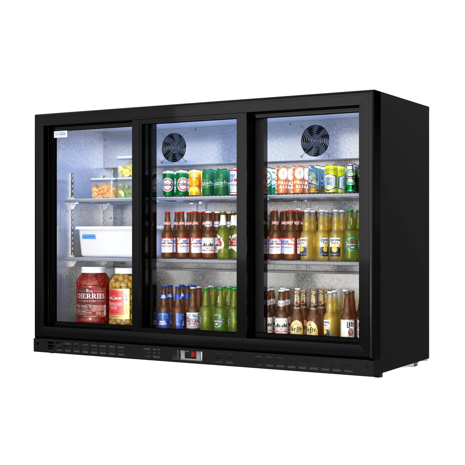 Three-Door Back Bar Refrigerator - 11.3 Cu Ft. 53 In.