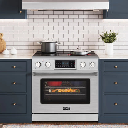 Electric Professional Range with Tilt Panel and Digital controls, Self-Cleaning, 16300W of Power, 240V in Stainless-Steel, 36 In.