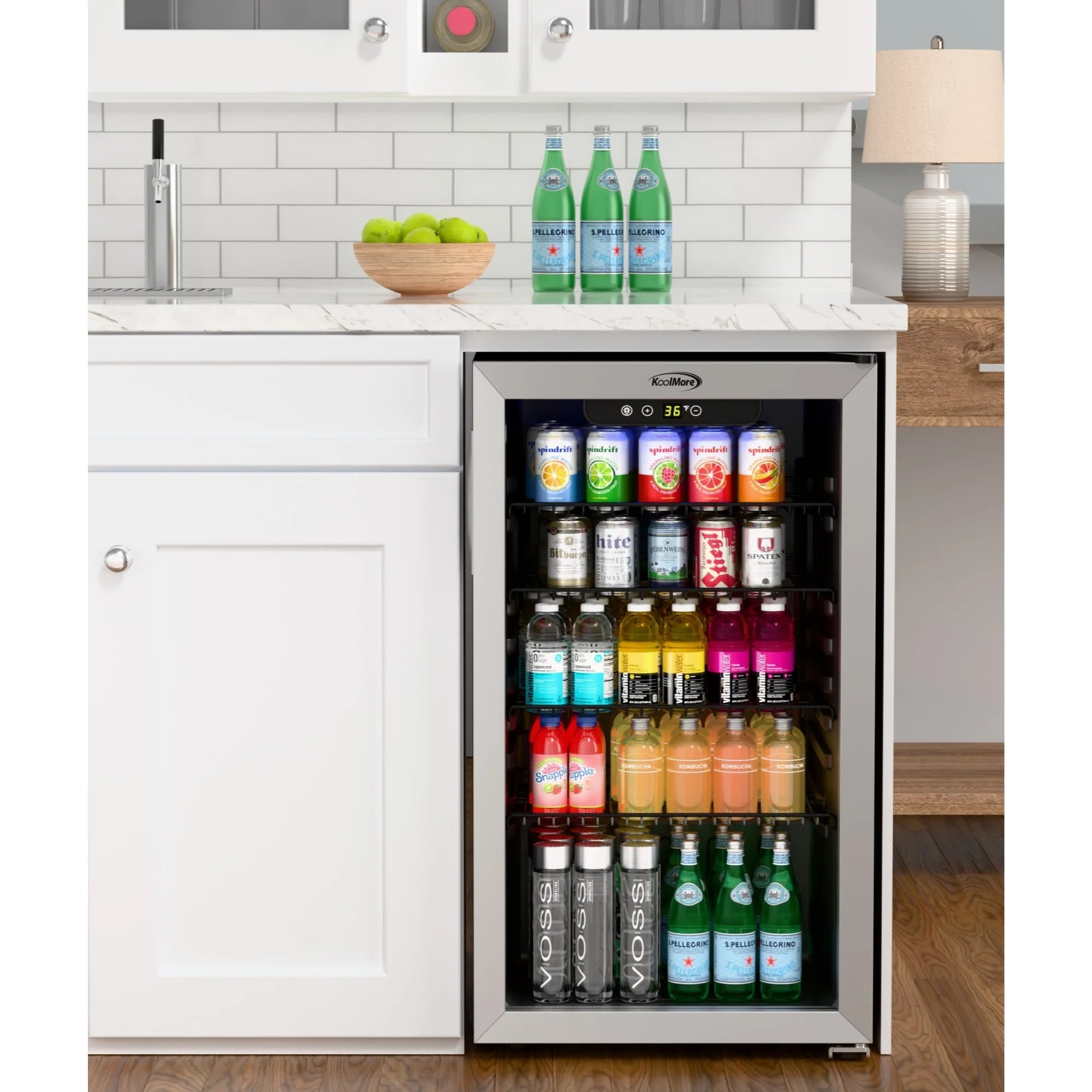 Beverage Refrigerator Merchandiser with Stainless Steel Trim and Touch Panel, 18 in. 3.2 Cu. Ft.