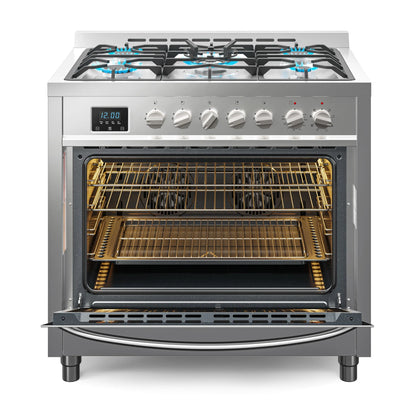 Professional Dual Fuel Range in Stainless Steel with Legs, 4.3 cu. ft. 36 In.