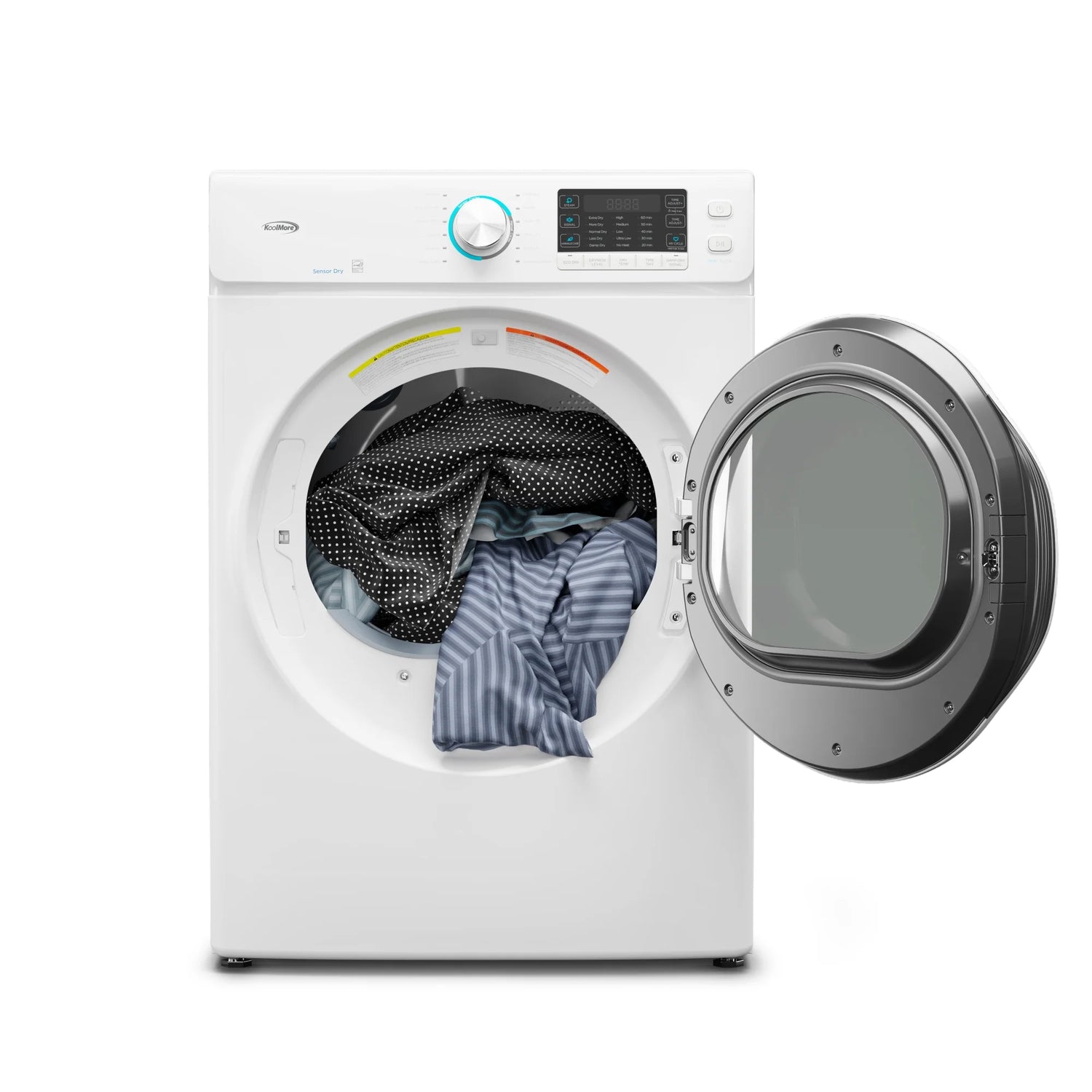 Large Capacity Stackable Vented Electric Front Load Dryer in White, 240V, 8 cu, ft.