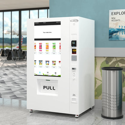 Commercial Freezer Ice Cream Vending Machine with 44 Slots, Ample 49 in. Touch Display, Bill Acceptor and Credit Card Reader in White, 45 In.