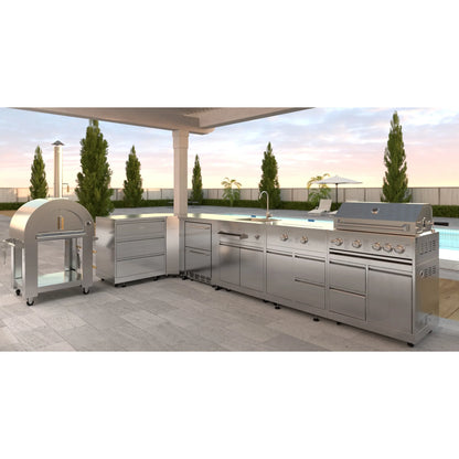 Built-in Two-Drawer Outdoor Refrigerator in Stainless-Steel, 24 In.