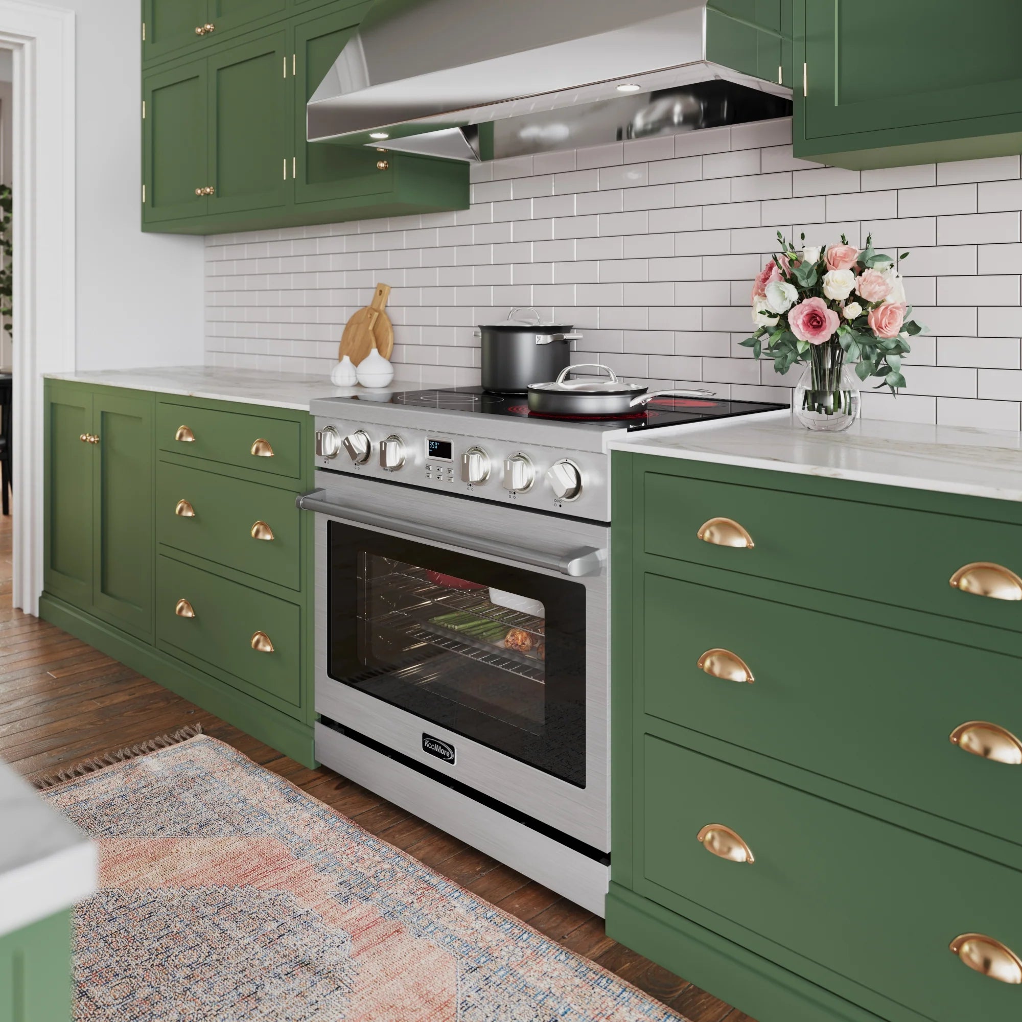 Professional Electric Range with 16600W of Power, 240V in Stainless-Steel, 36 In.
