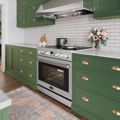Professional Electric Range with 16600W of Power, 240V in Stainless-Steel, 36 In.