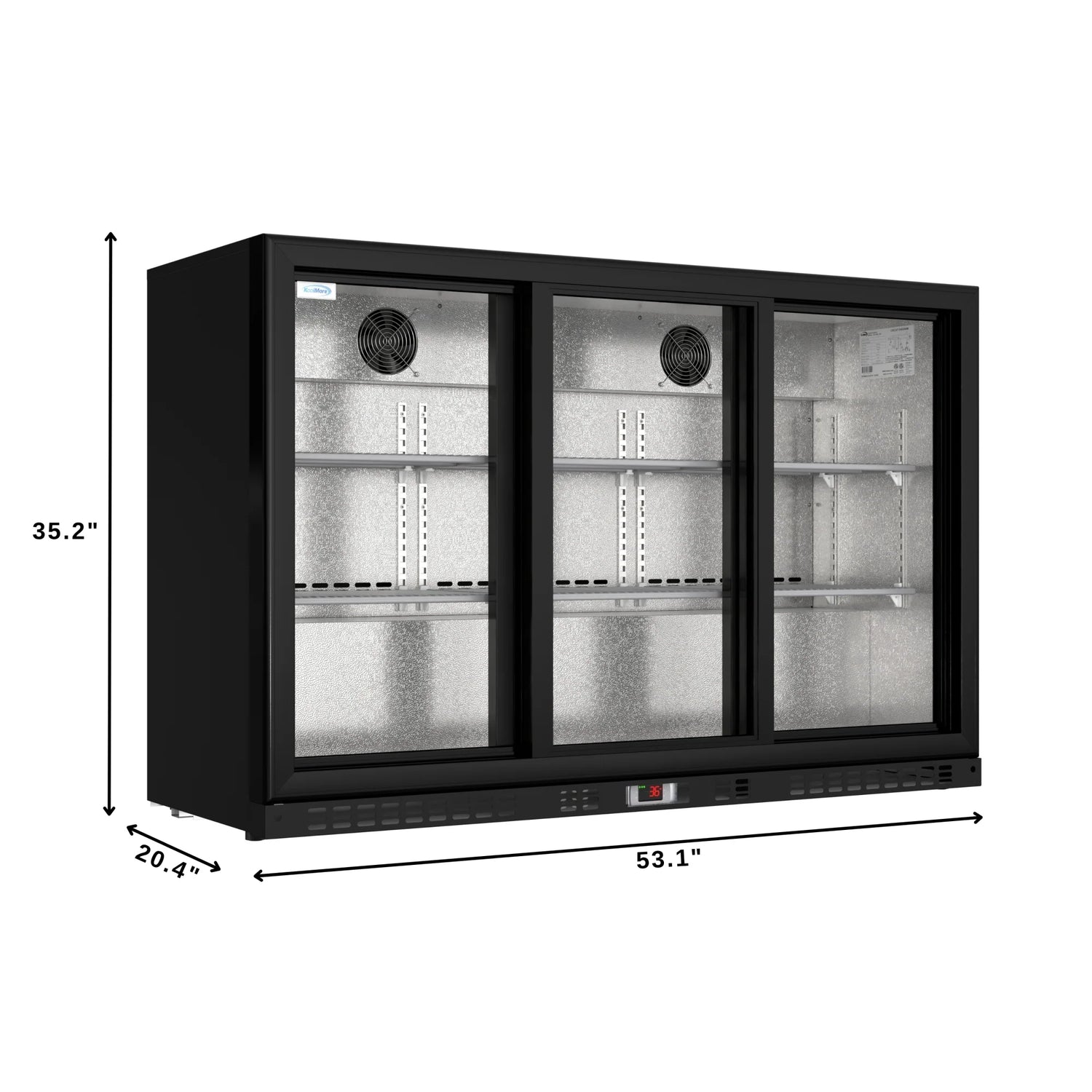 Three-Door Back Bar Refrigerator - 11.3 Cu Ft. 53 In.
