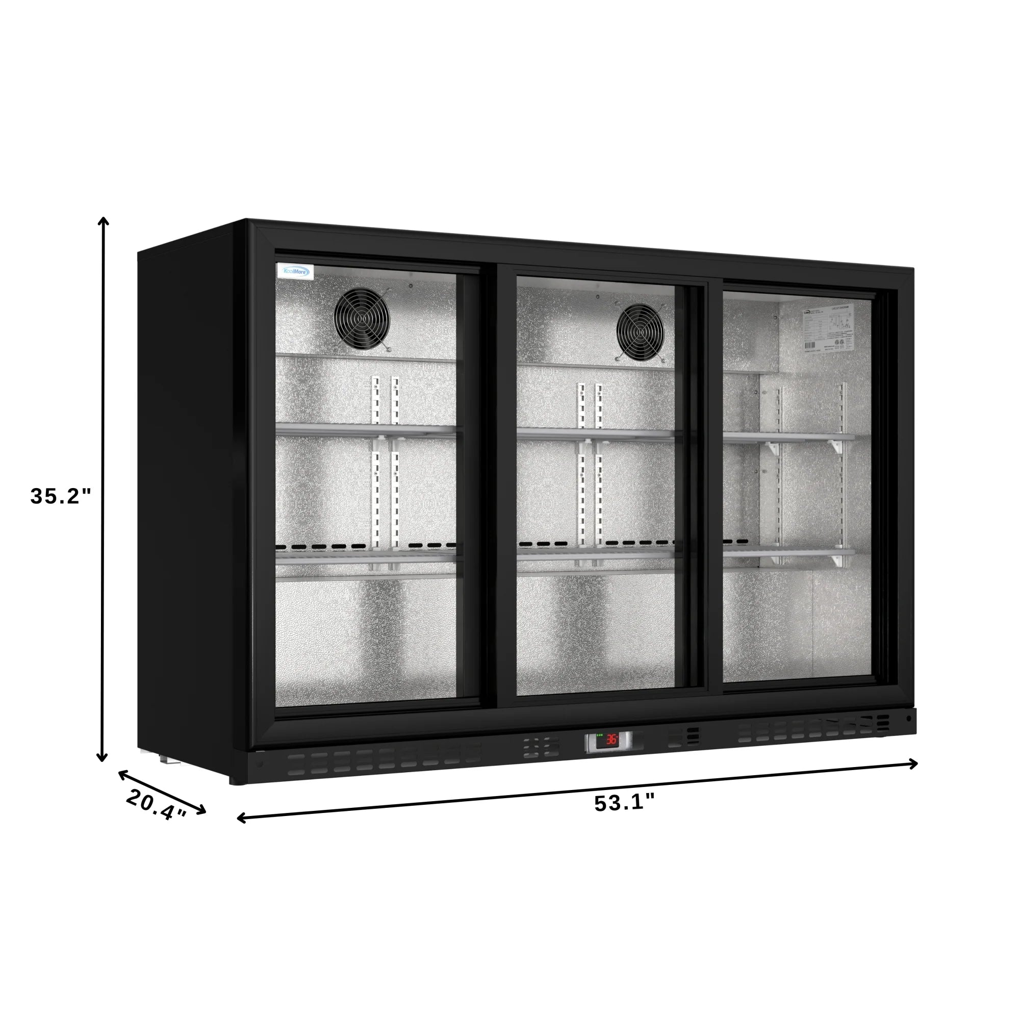 Three-Door Back Bar Refrigerator - 11.3 Cu Ft. 53 In.
