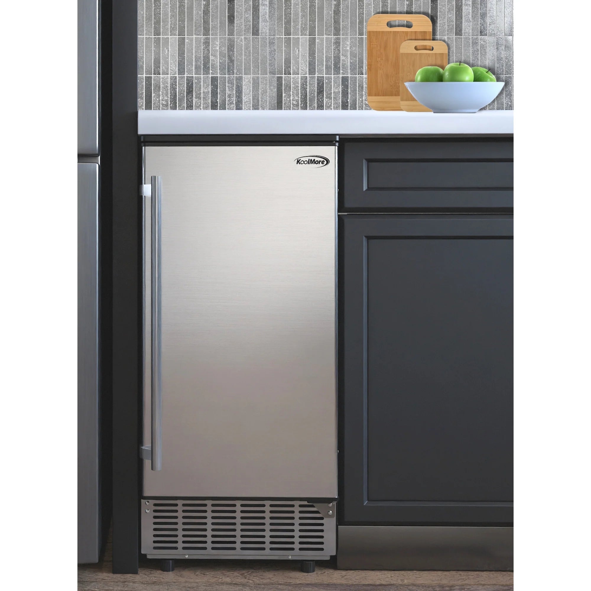 Stainless-Steel Built-In/Free-Standing Ice Maker, 75lbs/24h, 15 In.