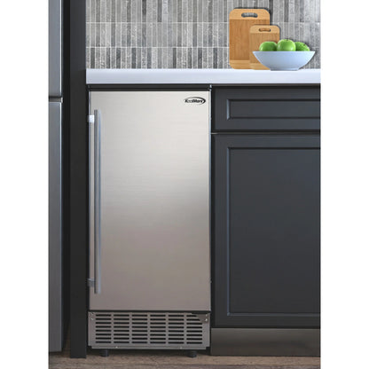 Stainless-Steel Built-In/Free-Standing Ice Maker, 75lbs/24h, 15 In.