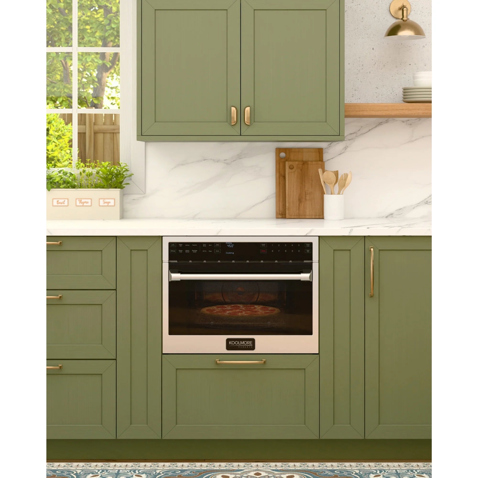 KoolMore Reserve 24 in. Built-In Microwave Convection Oven with Air Fry, 3-in-1 Combo, Sensor Cook, Soft-Close Door, 1.6 cu. ft. in Stainless Steel