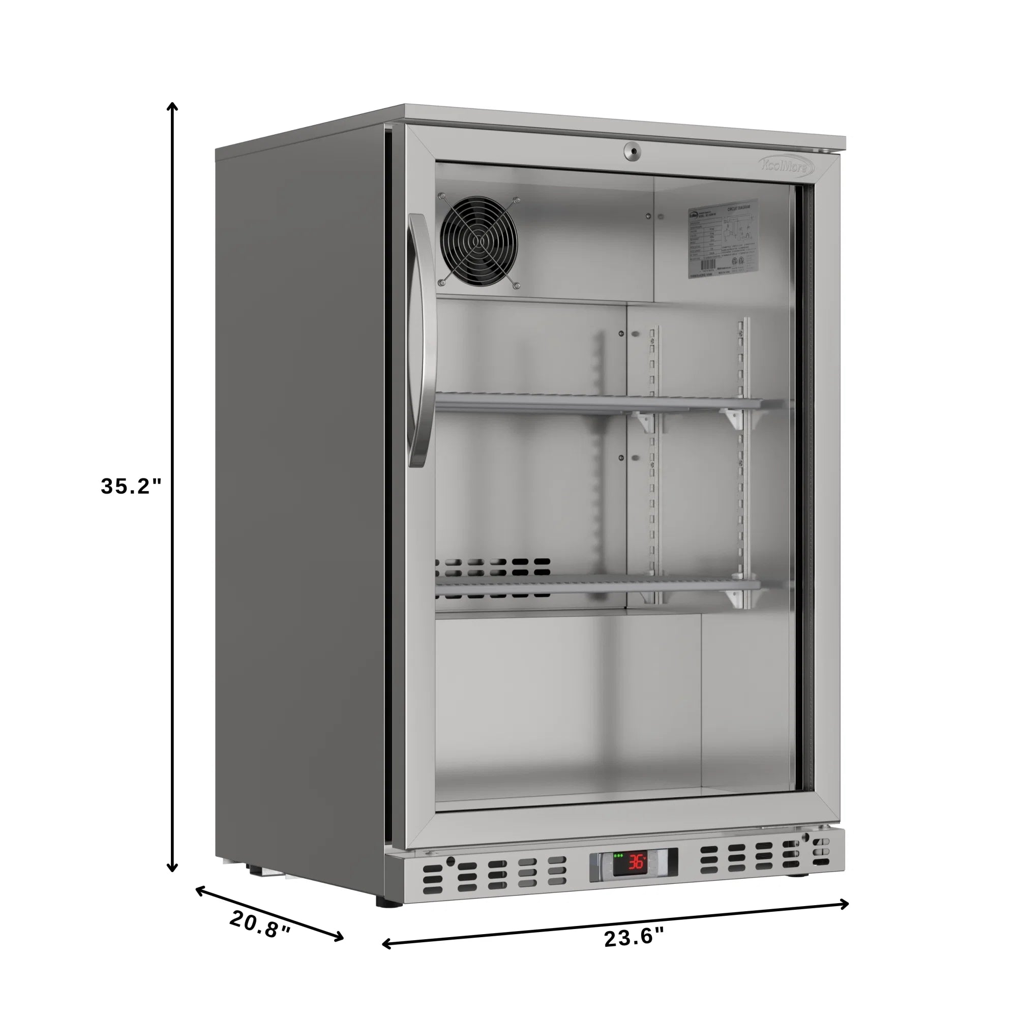 One-Door Back Bar Refrigerator - 4.1 Cu Ft. 24 In.