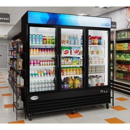 Three-Door Merchandiser Refrigerator 78 in, 53 cu ft