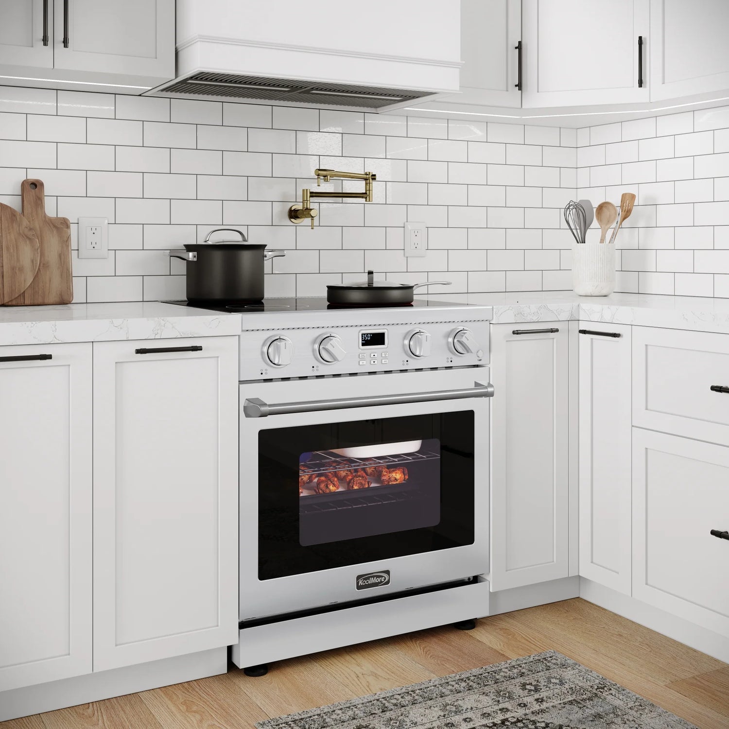 Professional Electric Range with 14900W of Power, 240V in Stainless-Steel, 30 In.