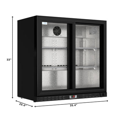 Two-Door Back Bar Refrigerator - 7.4 Cu Ft. 35 In.