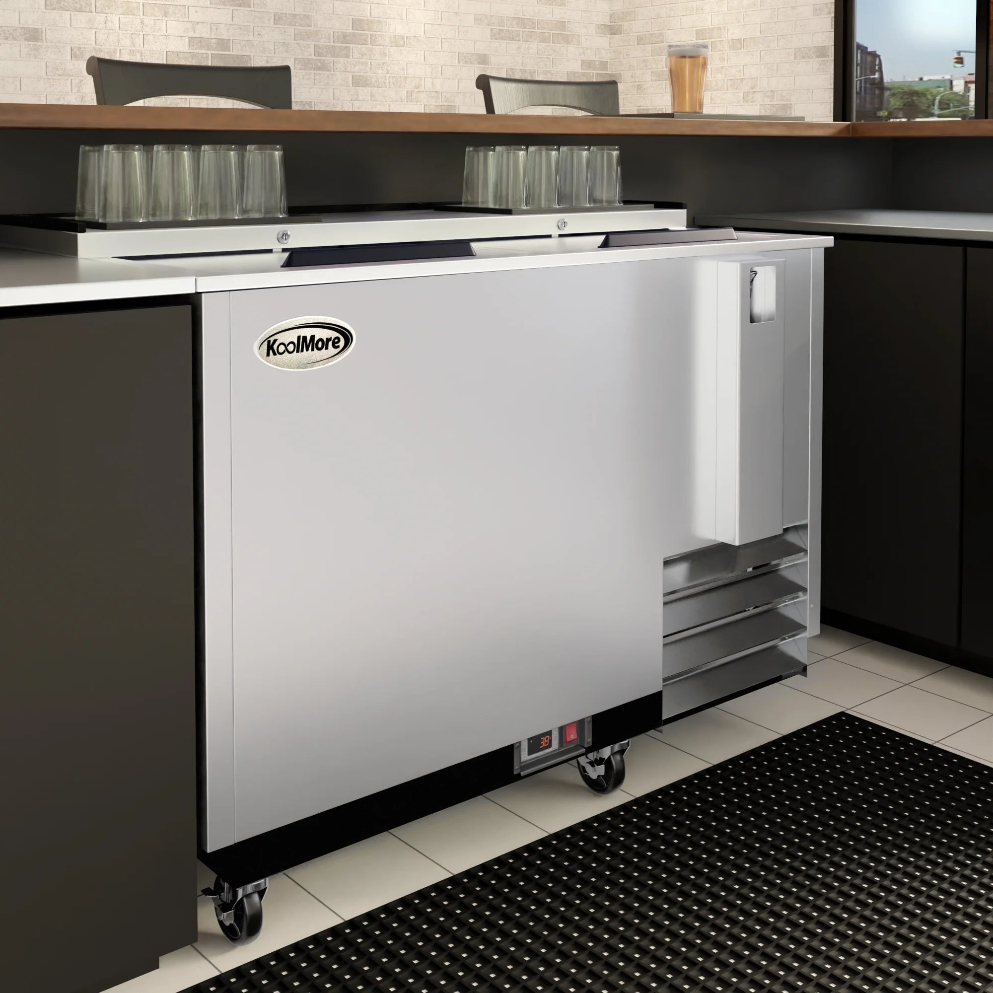 Commercial Bottle Cooler with Built-In Opener, ETL Listed, 14 cu. ft. 50 In.