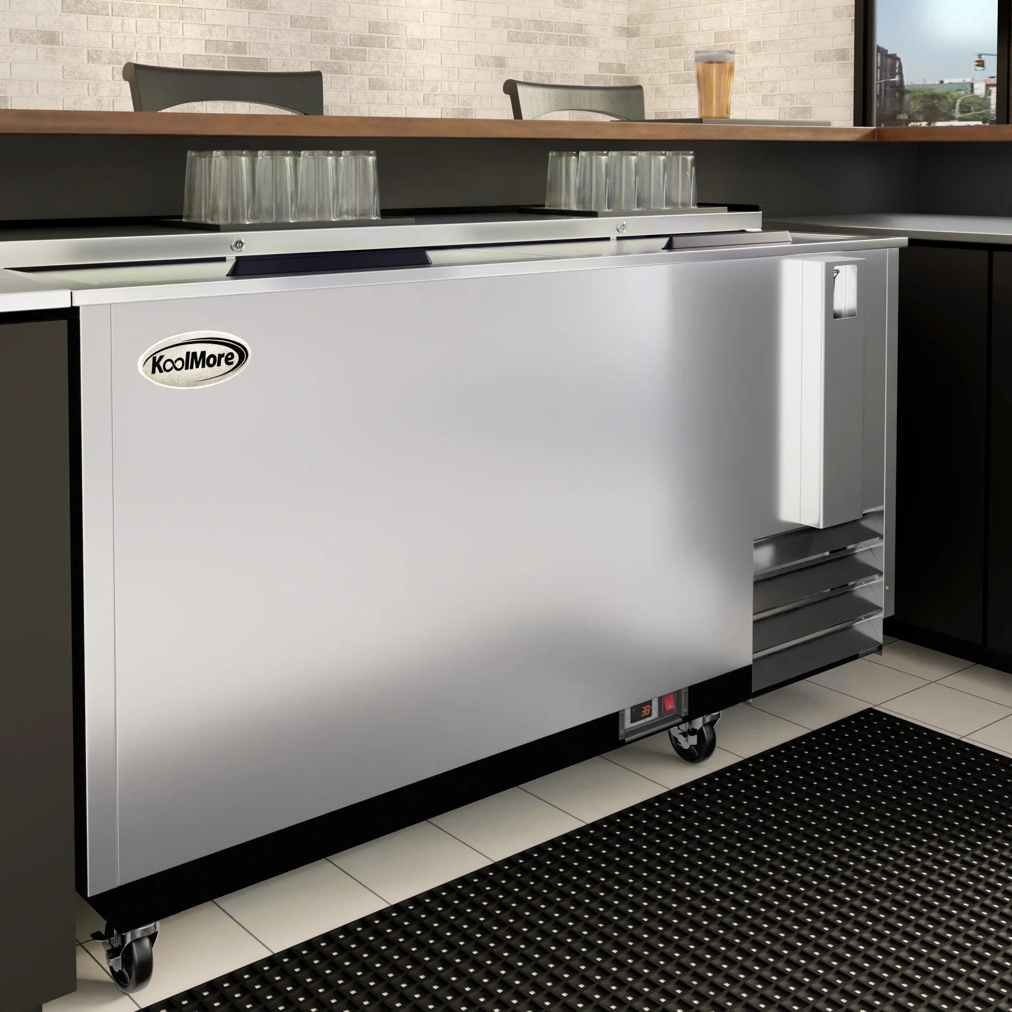 Commercial Bottle Cooler with Built-In Opener, ETL Listed, 19 cu. ft. 65 In.