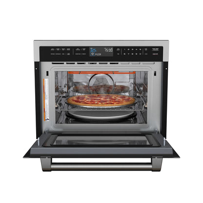 KoolMore Reserve 24 in. Stainless Steel Built-in Convection Microwave Oven with Speed and Sensor Cooking, 1.6 cu. ft. in Black (KM-CWO24 -BSS)