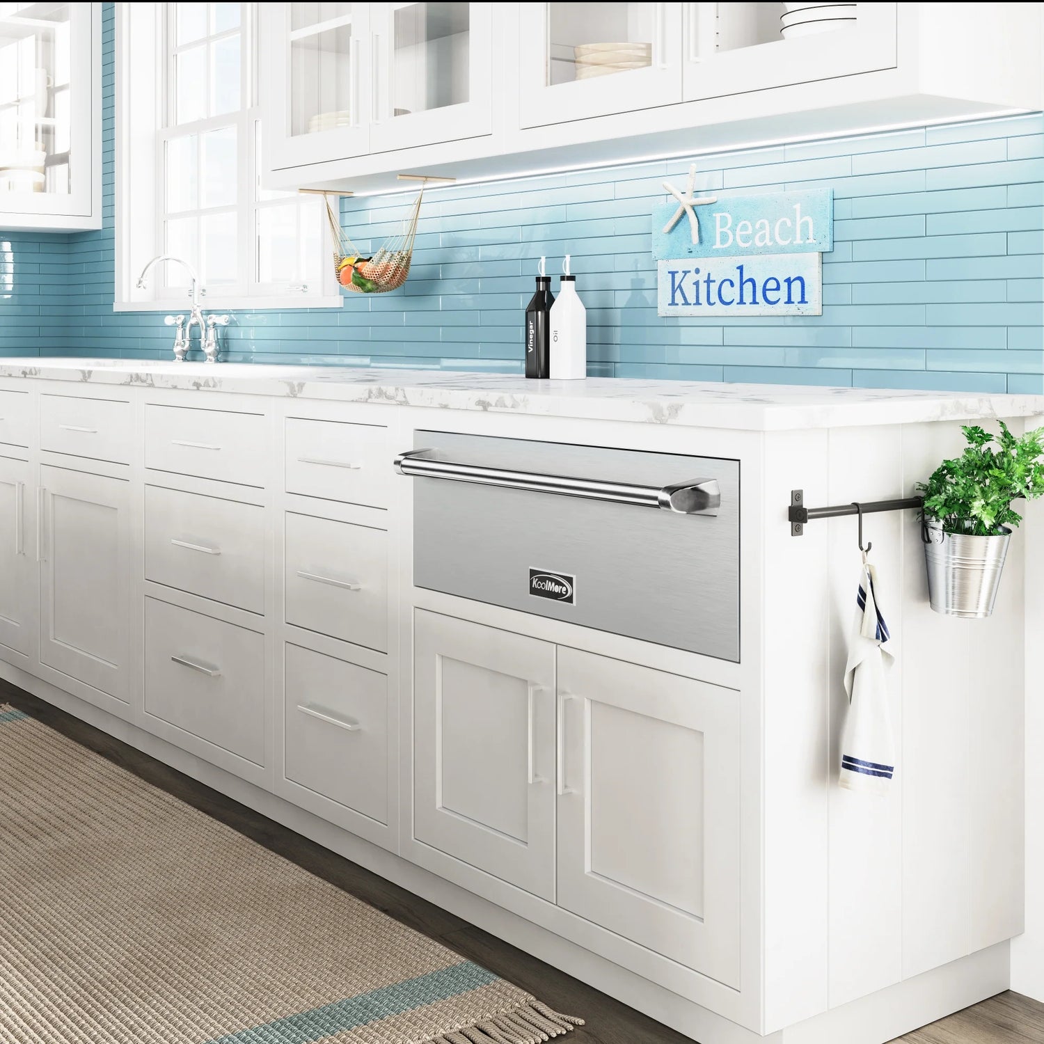 Warming Drawer with Three Compartments in Stainless-Steel, 30 In.