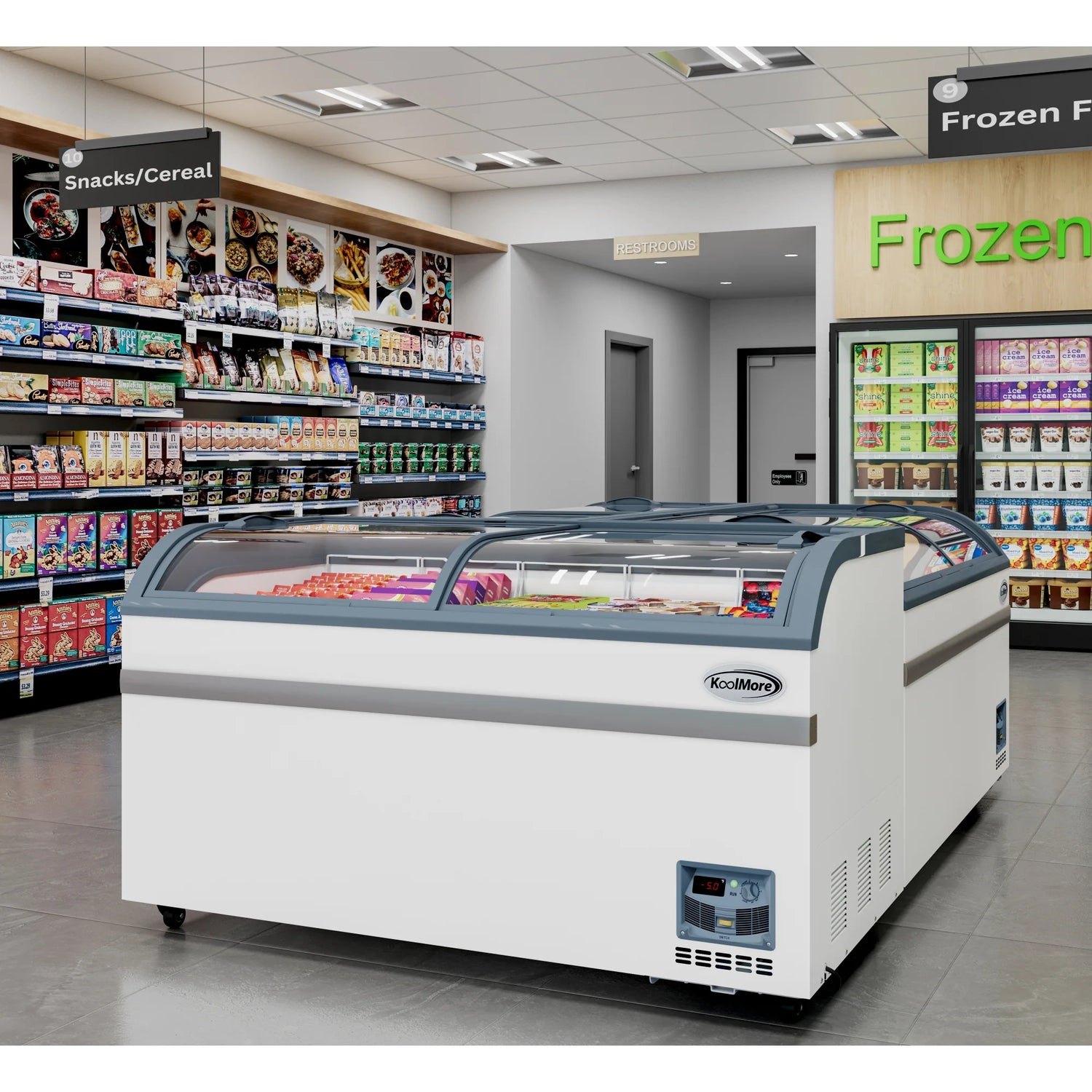Manual Defrost Island Chest Freezer in White, 58 In. 14 cu. ft.
