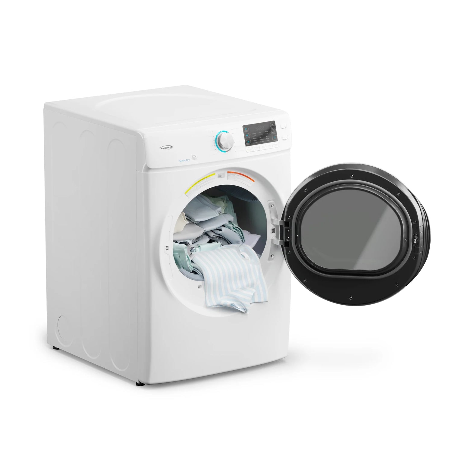 Large Capacity Stackable Vented Electric Front Load Dryer in White, 240V, 8 cu, ft.