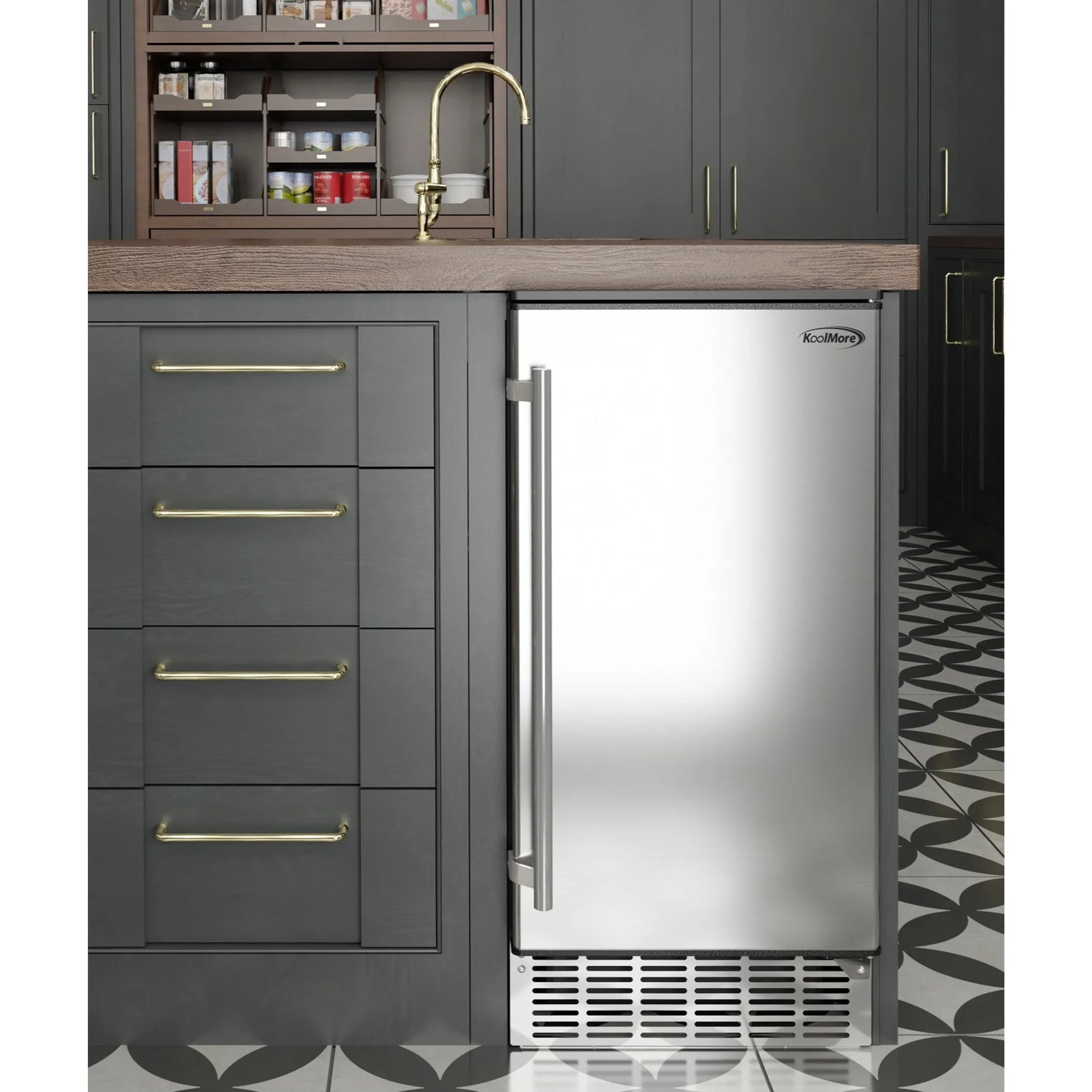 Stainless-Steel Built-In/Free-Standing Ice Maker, 75lbs/24h, 15 In.