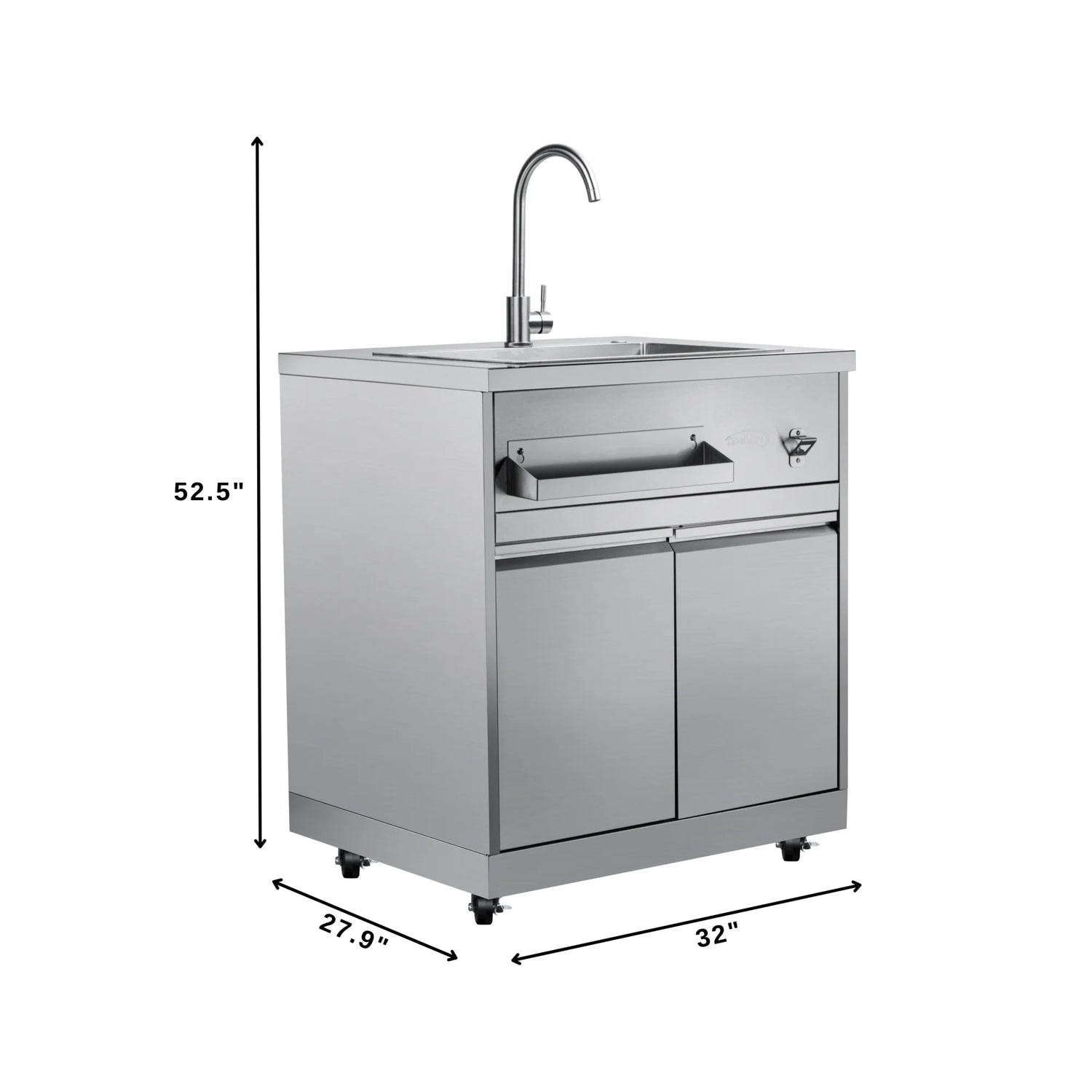 KoolMore Outdoor Kitchen Series Modular Kitchen with a Dual Fuel Pizza Oven, Refrigerator and Cabinet, Sink, 30 in. BBQ Grill And Grill Cabinet in Stainless-Steel