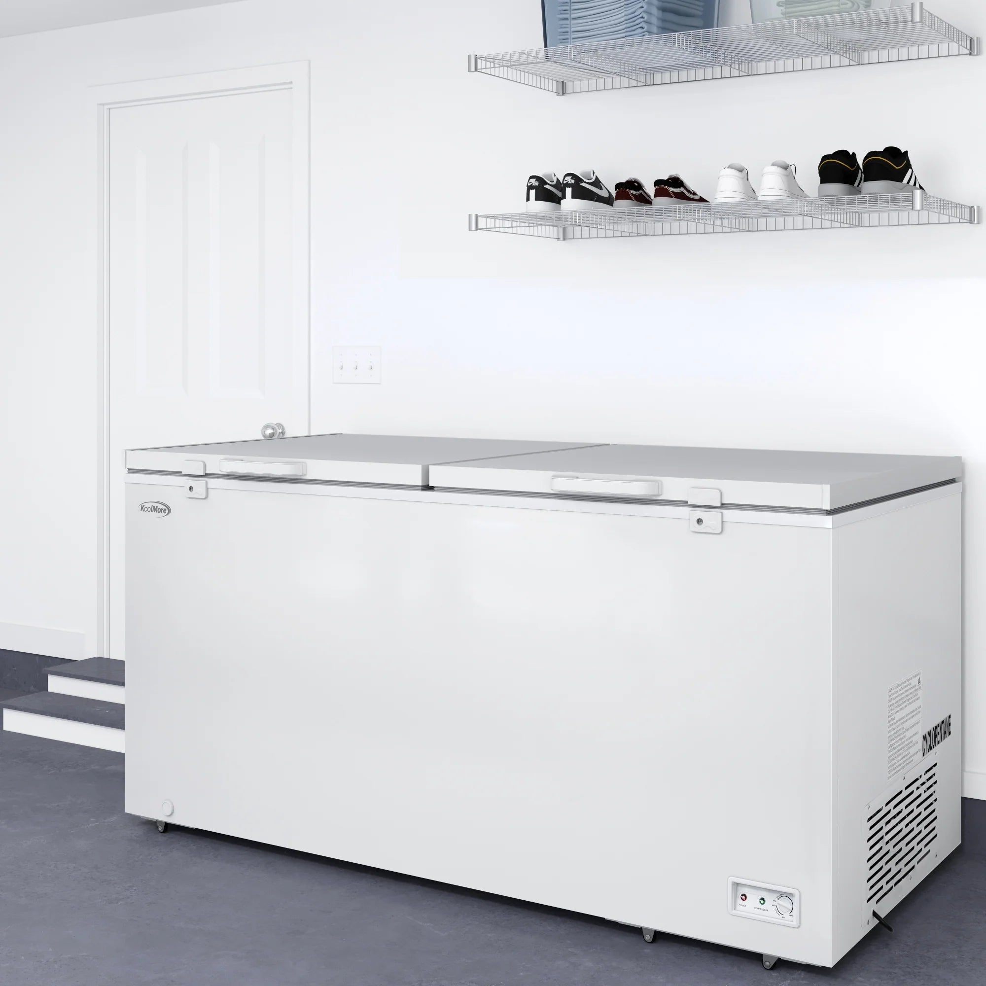 Commercial Chest Freezer, 30 Cu. Ft. in White, ETL Listed, 79 In.