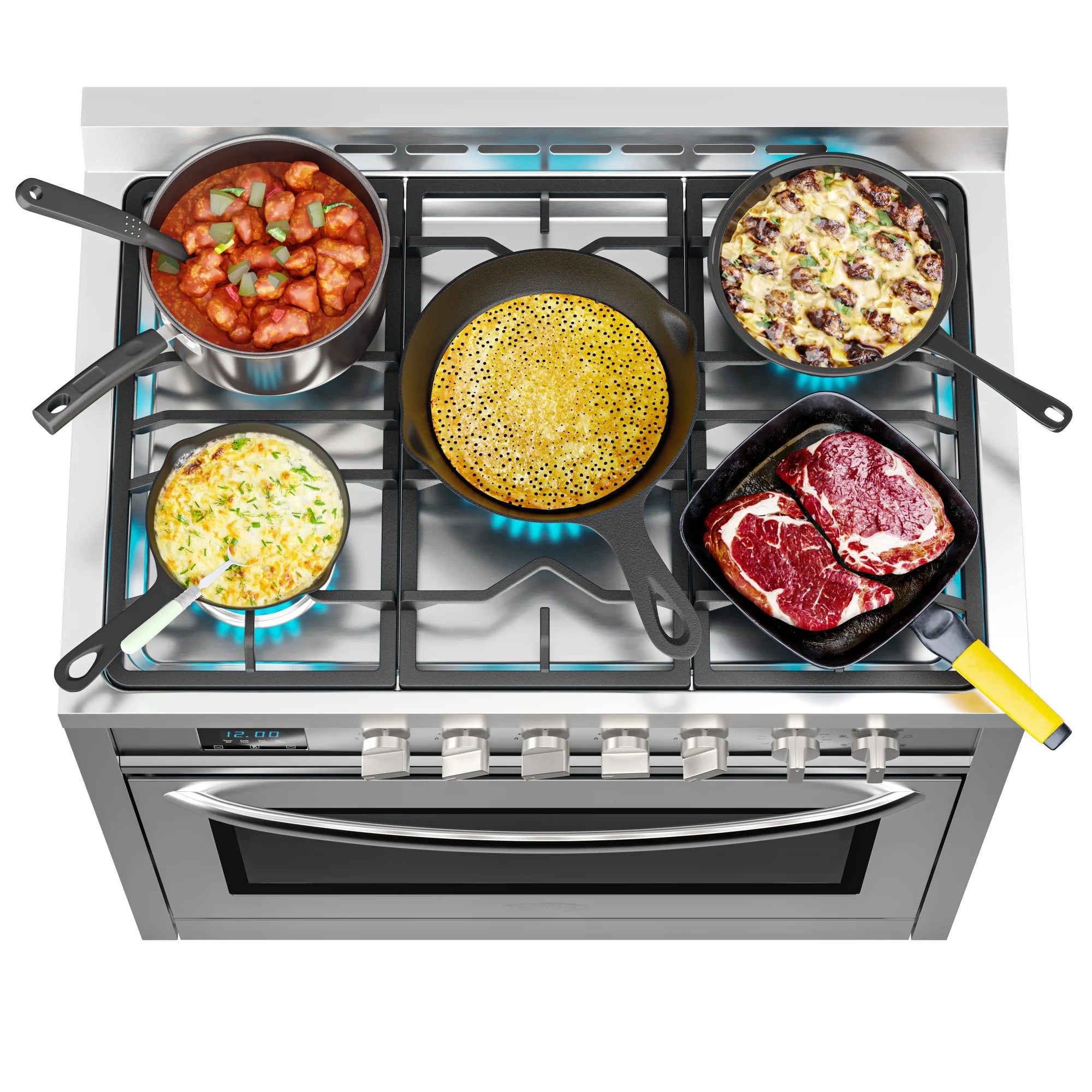 Professional Dual Fuel Range in Stainless Steel with Legs, 4.3 cu. ft. 36 In.