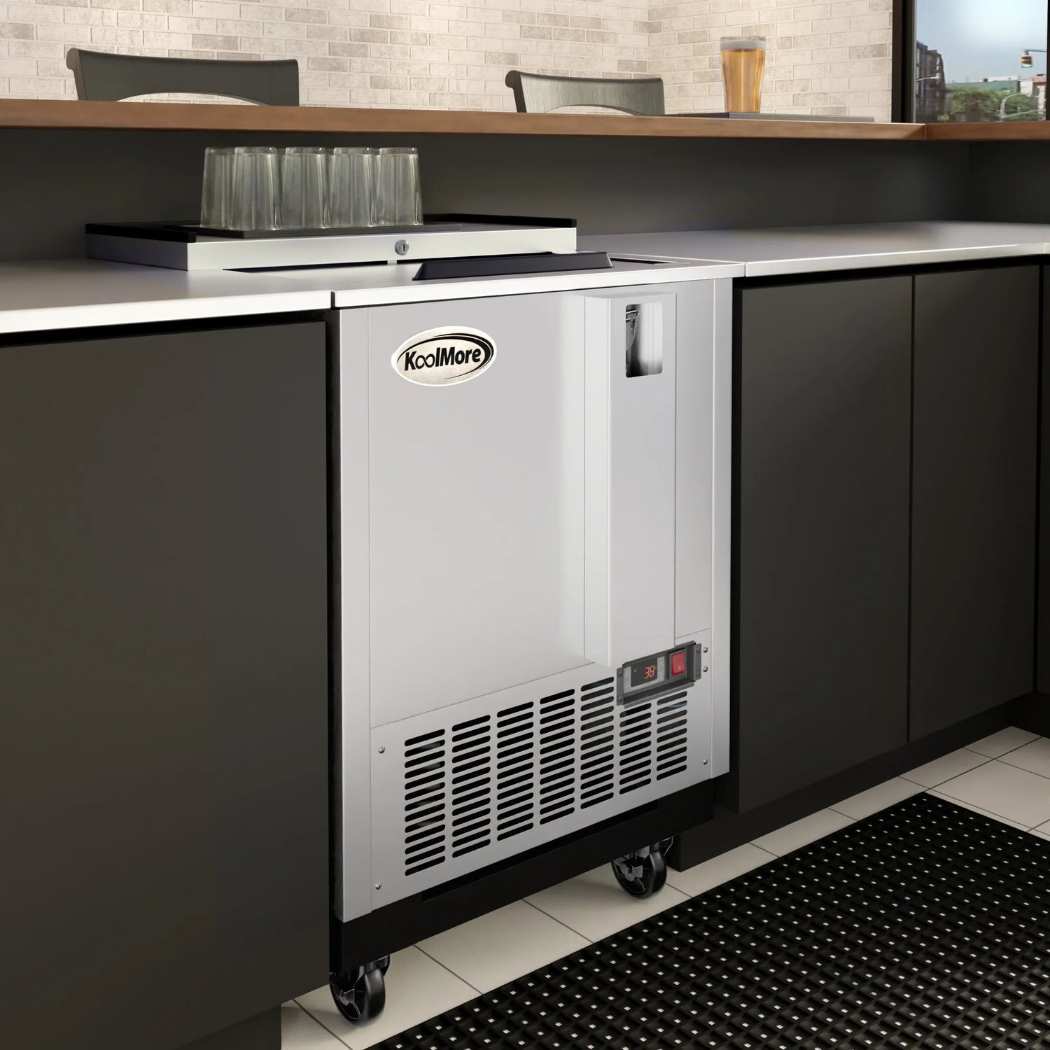 Commercial Bottle Cooler with Built-In Opener, ETL Listed, 5 cu. ft. 25 In.