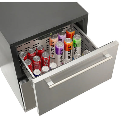 Built-in Two-Drawer Outdoor Refrigerator in Stainless-Steel, 24 In.