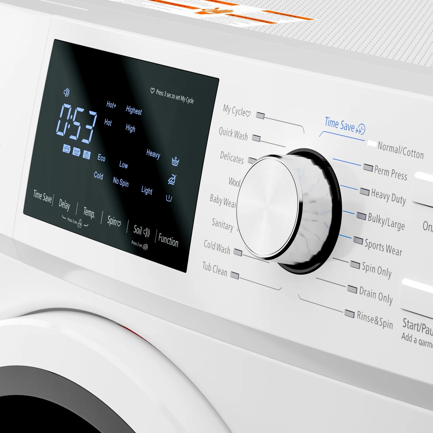 Stackable Front Load Compact Washing Machine in White 2.7 cu. ft.