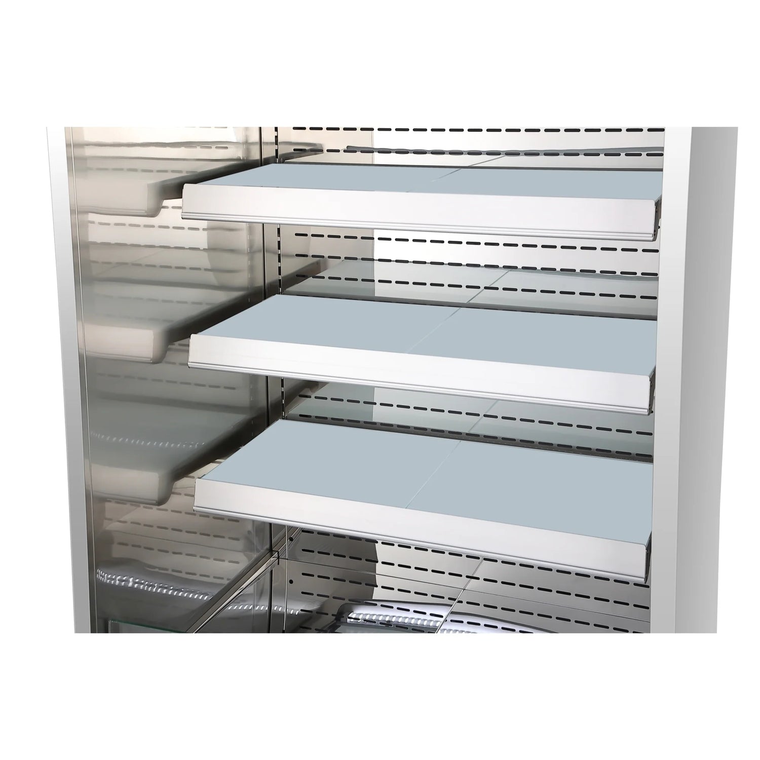 Open-Air Merchandiser Grab and Go Refrigerator in Stainless Steel 35.3 in, 18 cu ft.