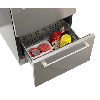 Built-in Two-Drawer Outdoor Refrigerator in Stainless-Steel, 24 In.