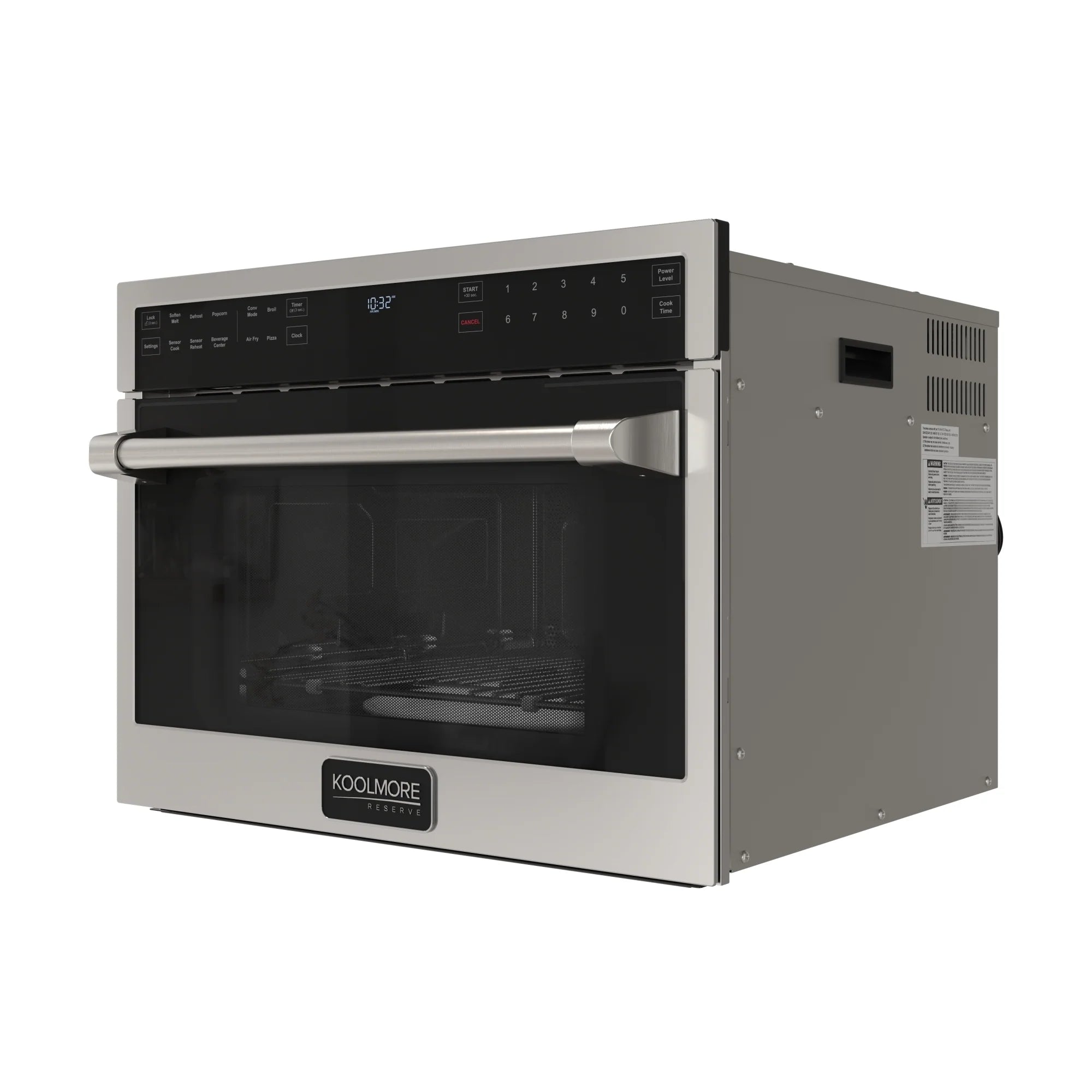 KoolMore Reserve 24 in. Built-In Microwave Convection Oven with Air Fry, 3-in-1 Combo, Sensor Cook, Soft-Close Door, 1.6 cu. ft. in Stainless Steel