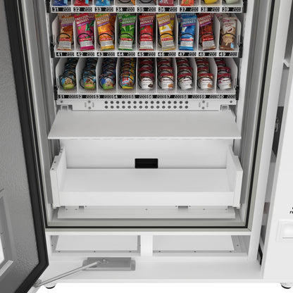 Commercial Freezer Ice Cream Vending Machine with 44 Slots, Ample 49 in. Touch Display, Bill Acceptor and Credit Card Reader in White, 45 In.