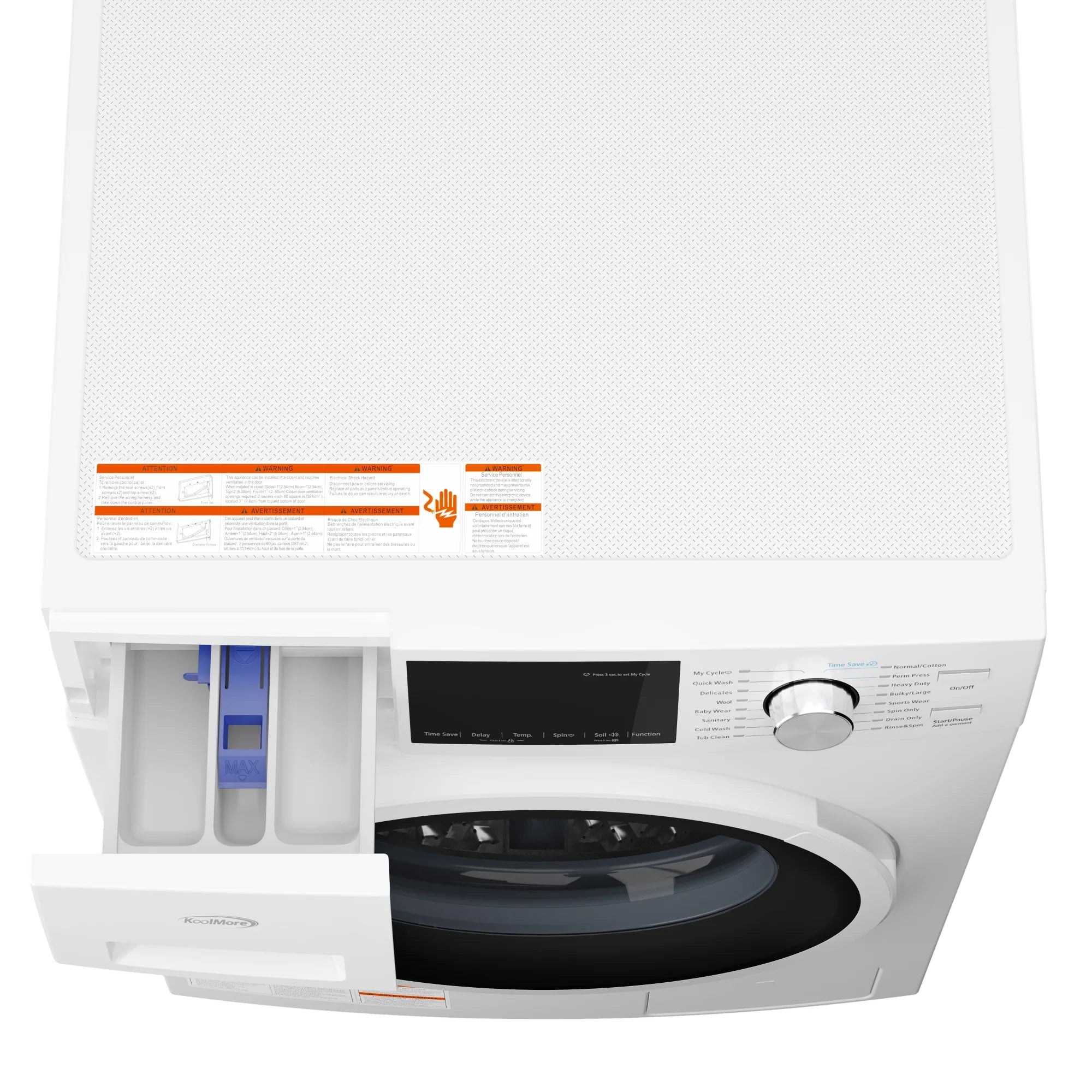 Stackable Front Load Compact Washing Machine in White 2.7 cu. ft.