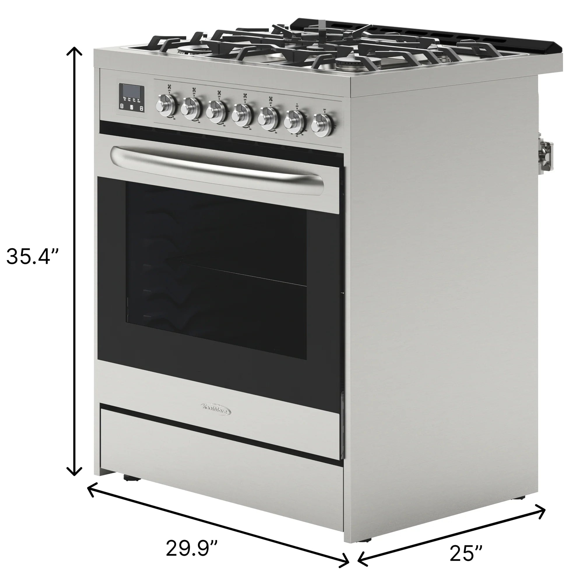 Stainless-Steel Professional Gas Range, 30 In.