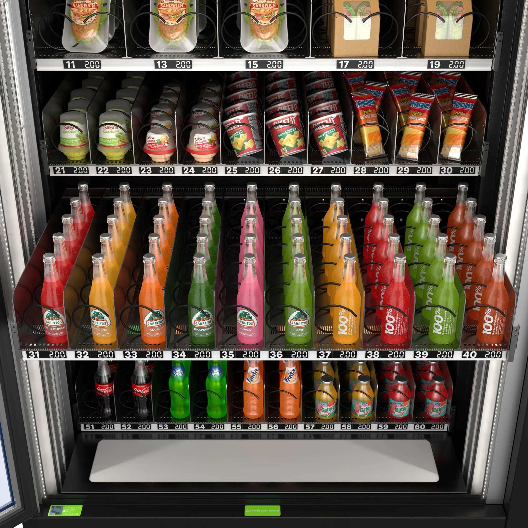 Snack Vending Machine with 21.5 Inch Touch Display, 66 Slots and Elevator-Lift Dispensing System, Refrigerated, Bill Acceptor and Credit Card Reader, Wifi and 4G Connectivity in Black
