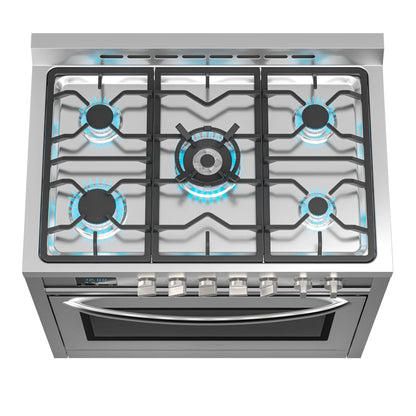 Professional Dual Fuel Range in Stainless Steel with Legs, 4.3 cu. ft. 36 In.