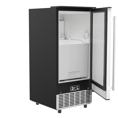 Stainless-Steel Built-In/Free-Standing Ice Maker, 75lbs/24h, 15 In.